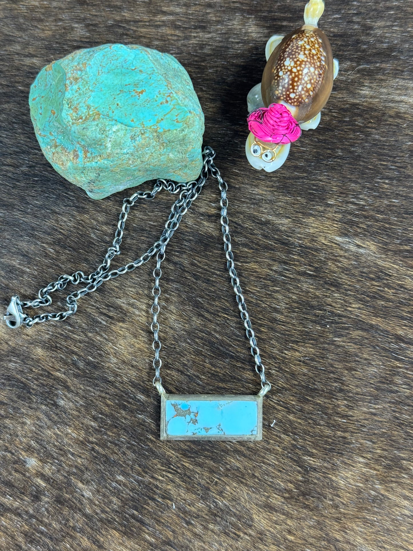 Kingman Turquoise Bar Necklace