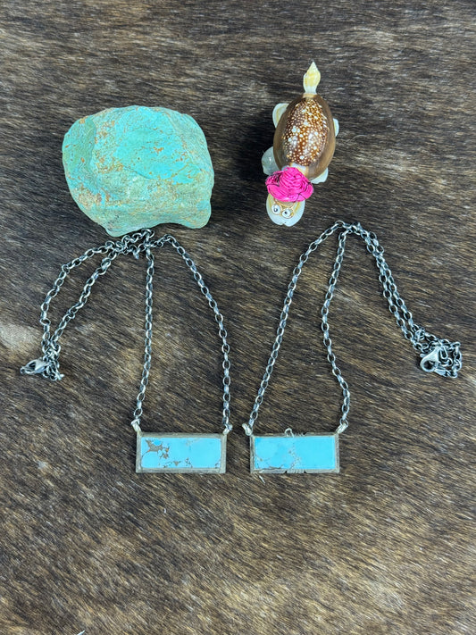 Kingman Turquoise Bar Necklace