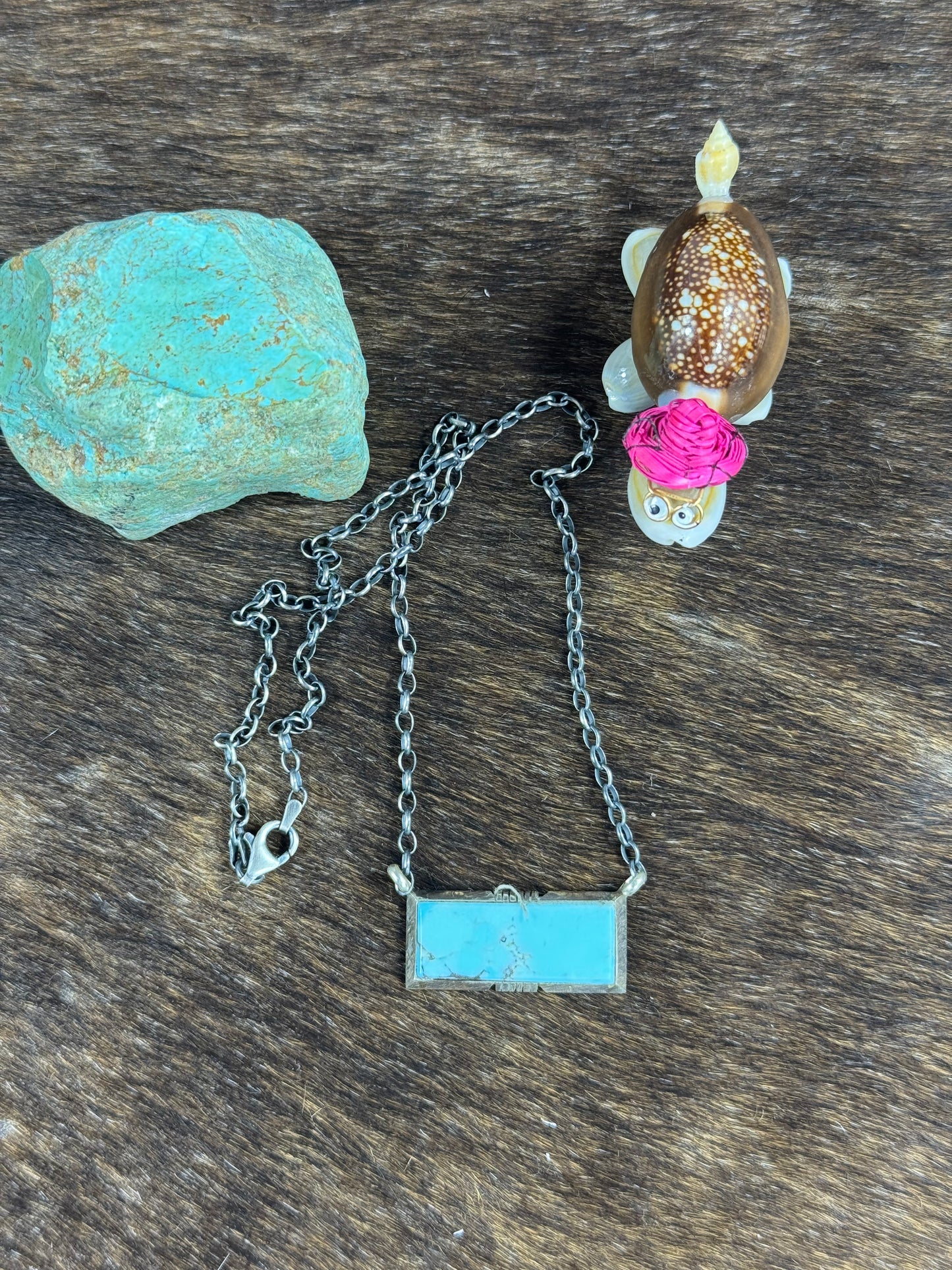 Kingman Turquoise Bar Necklace