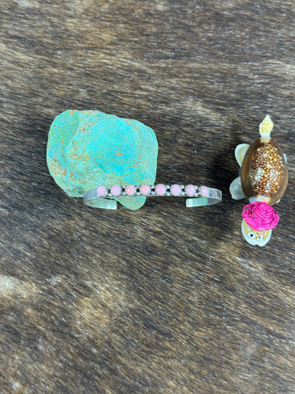 Kingman Turquoise 6 stone row bracelet
