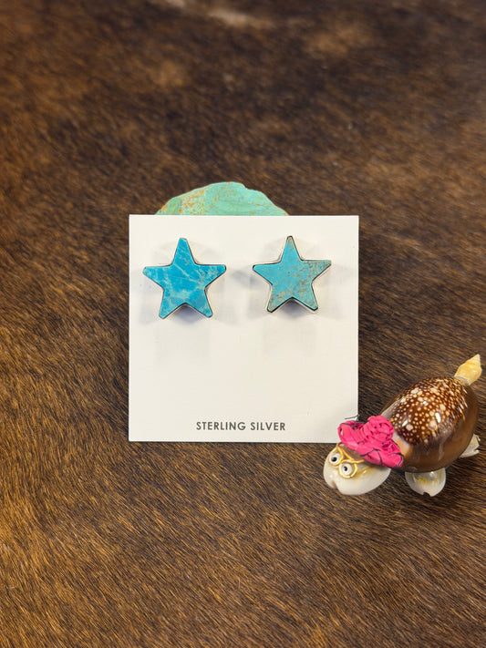 Kingman Turquoise Star Earrings