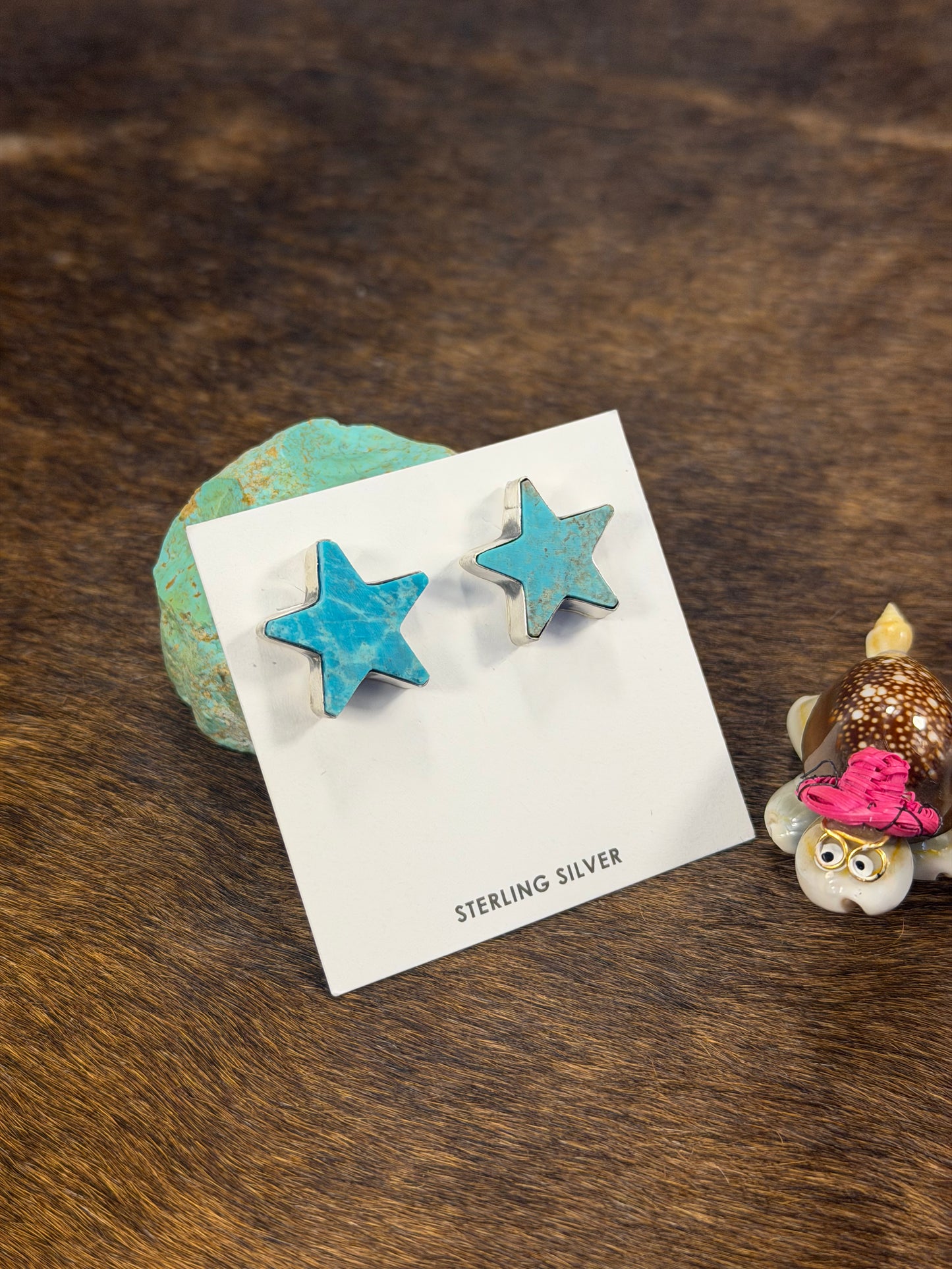 Kingman Turquoise Star Earrings