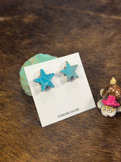 Kingman Turquoise Star Earrings