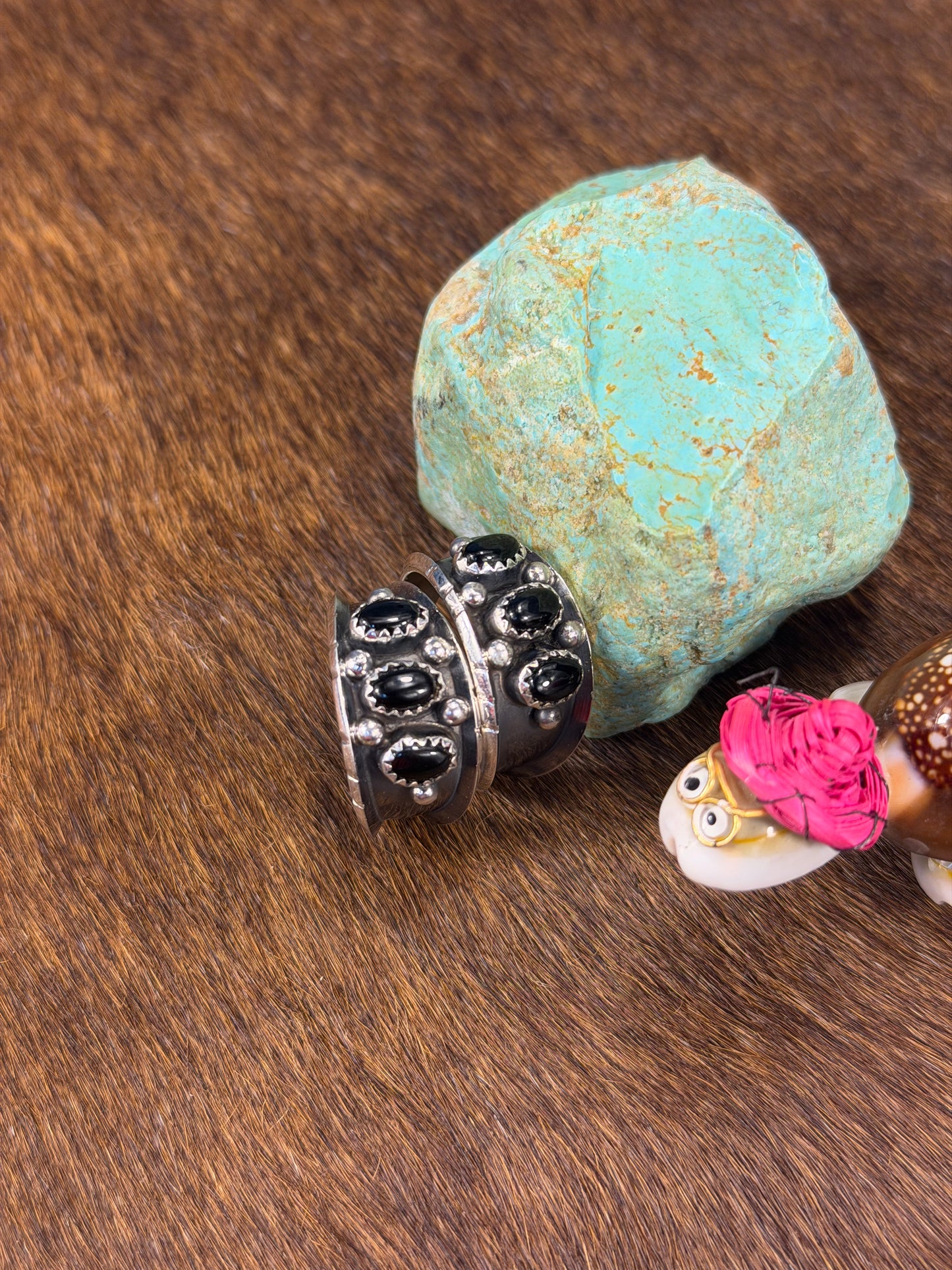 Black Onyx Hoop Earring