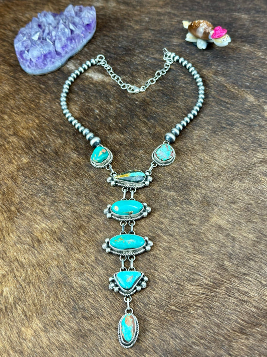 Blackjack and Royston Sterling Silver Turquoise Necklace