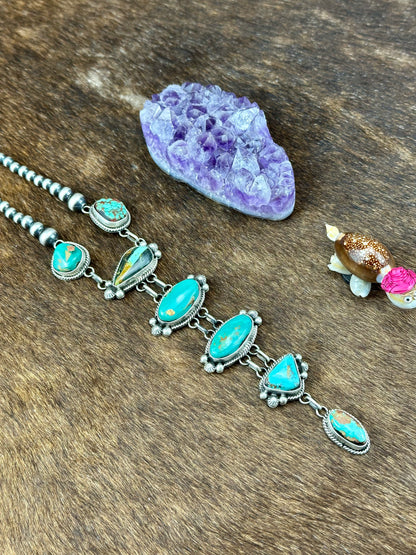 Blackjack and Royston Sterling Silver Turquoise Necklace