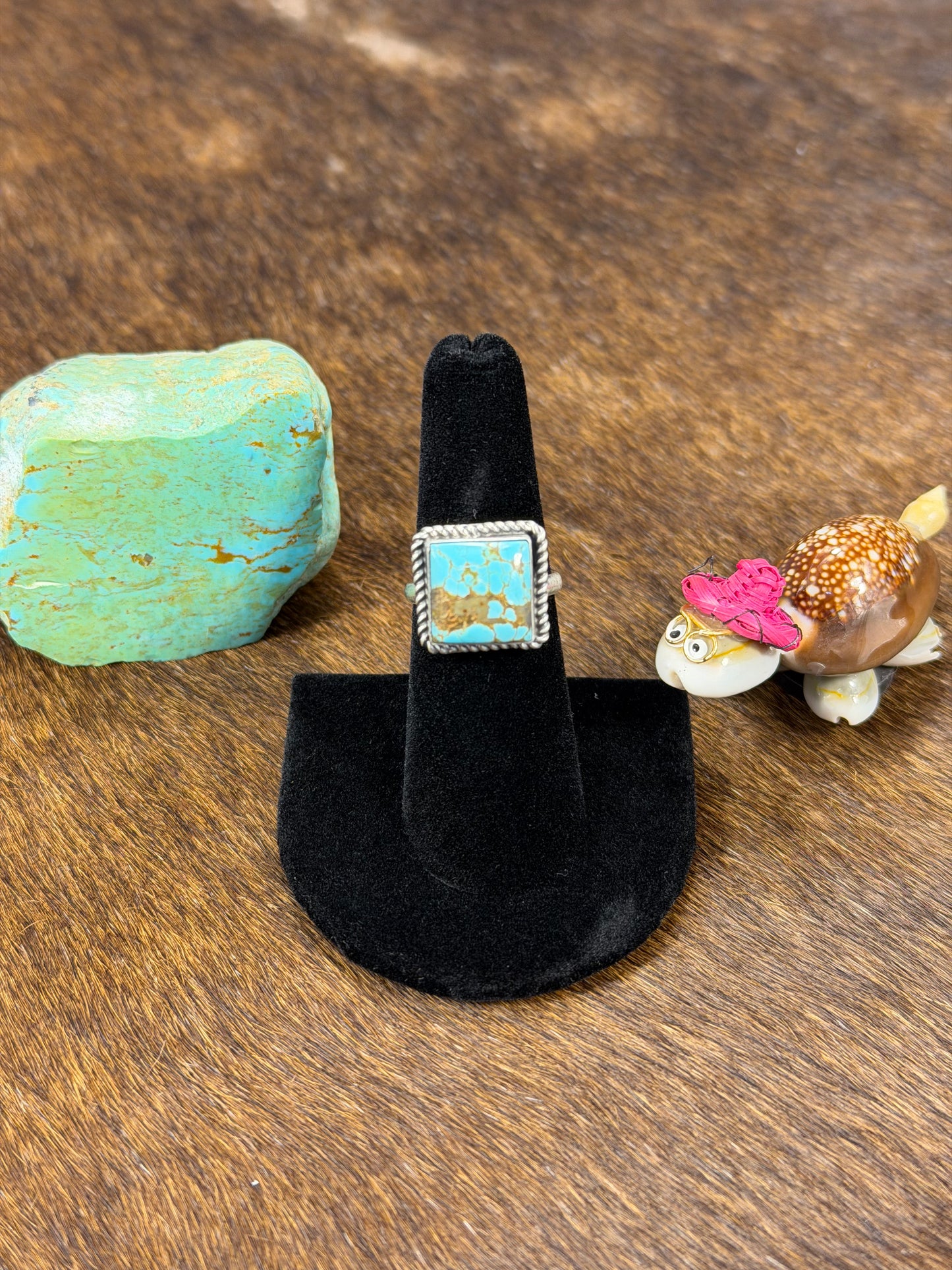 Kingman Turquoise Square Ring