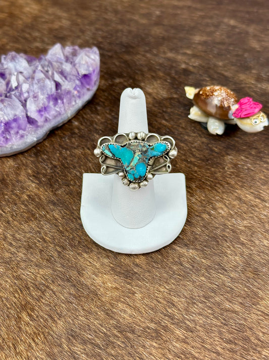 Turquoise Sterling Silver Cow Ring