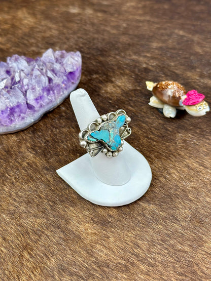 Turquoise Sterling Silver Cow Ring