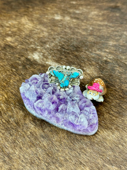 Turquoise Sterling Silver Cow Ring