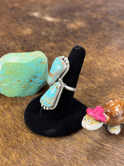 2 Stone Kingman Turquoise Ring