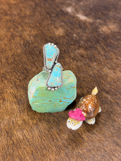 2 Stone Kingman Turquoise Ring