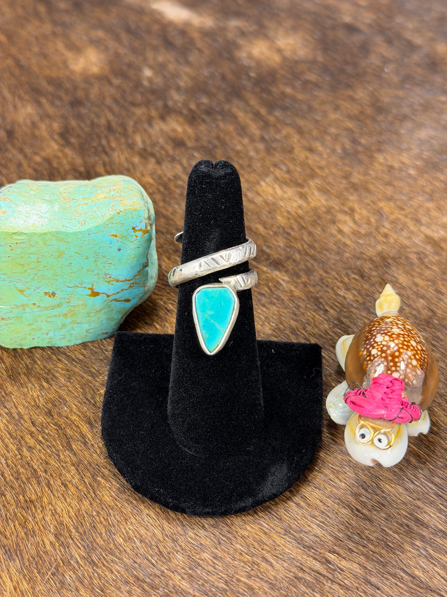 Kingman Turquoise Snake Ring