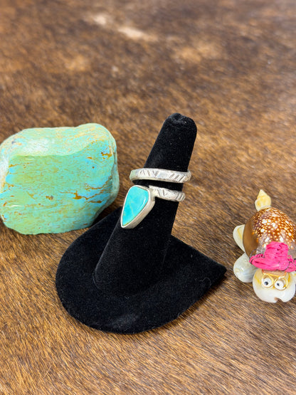 Kingman Turquoise Snake Ring