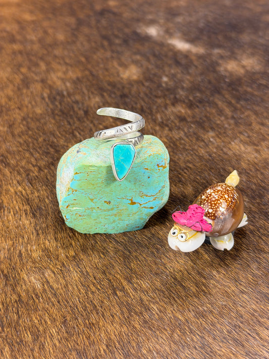 Kingman Turquoise Snake Ring