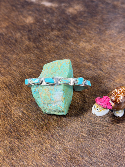 6 Stone Kingman Turquoise Bracelet