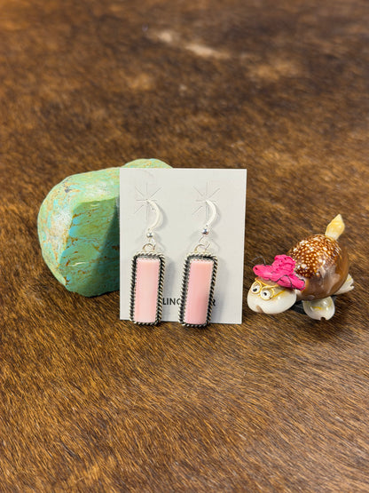 Pink Conch Bar dangle Earrings