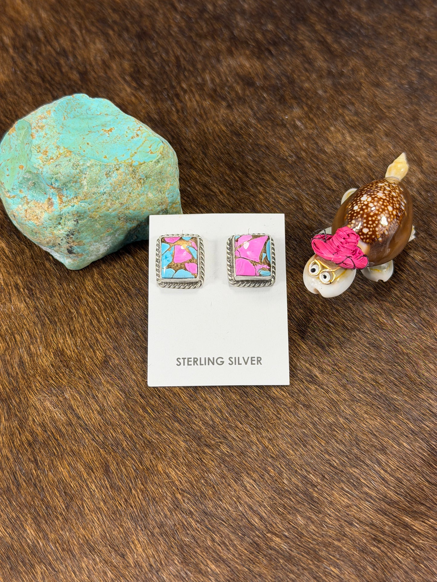 Cotton Candy Square Earring