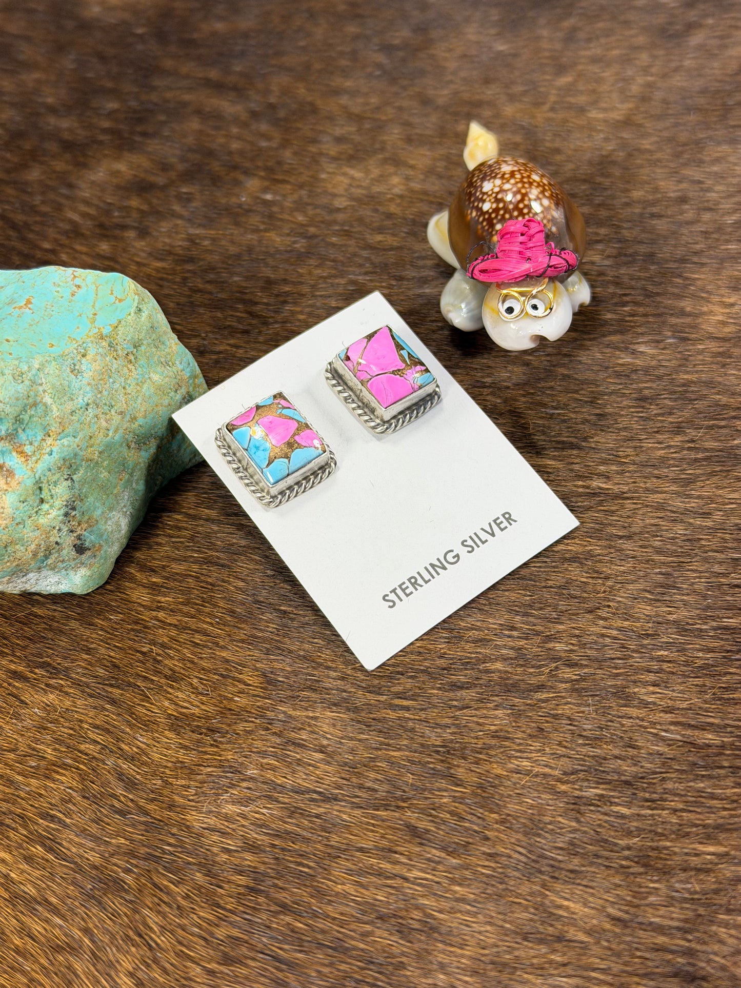 Cotton Candy Square Earring