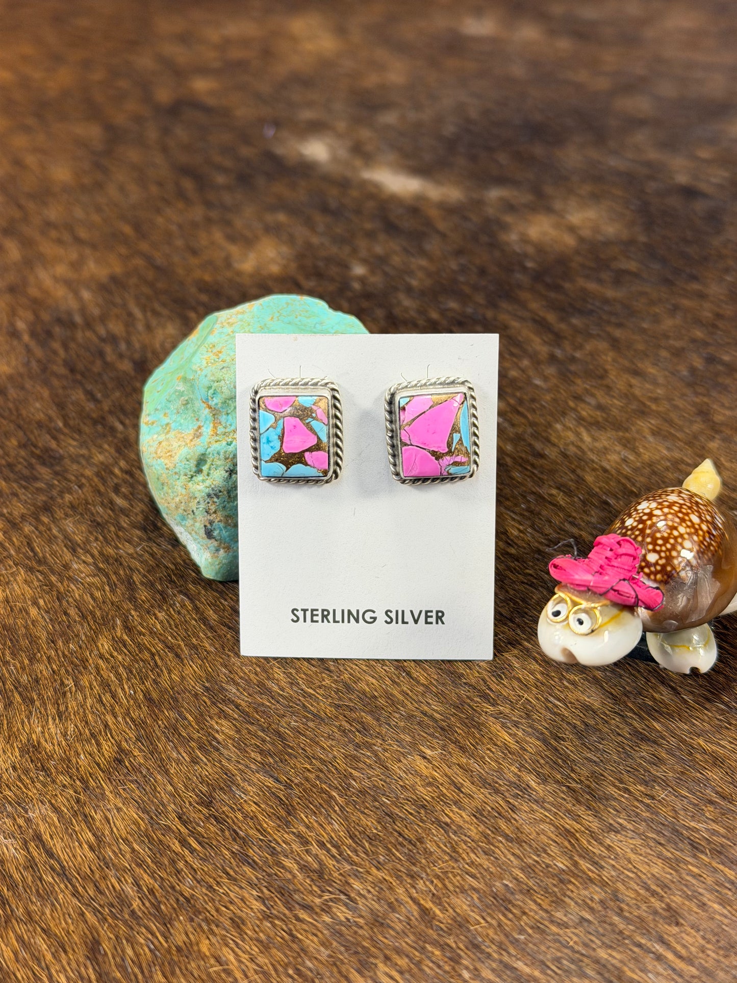 Cotton Candy Square Earring