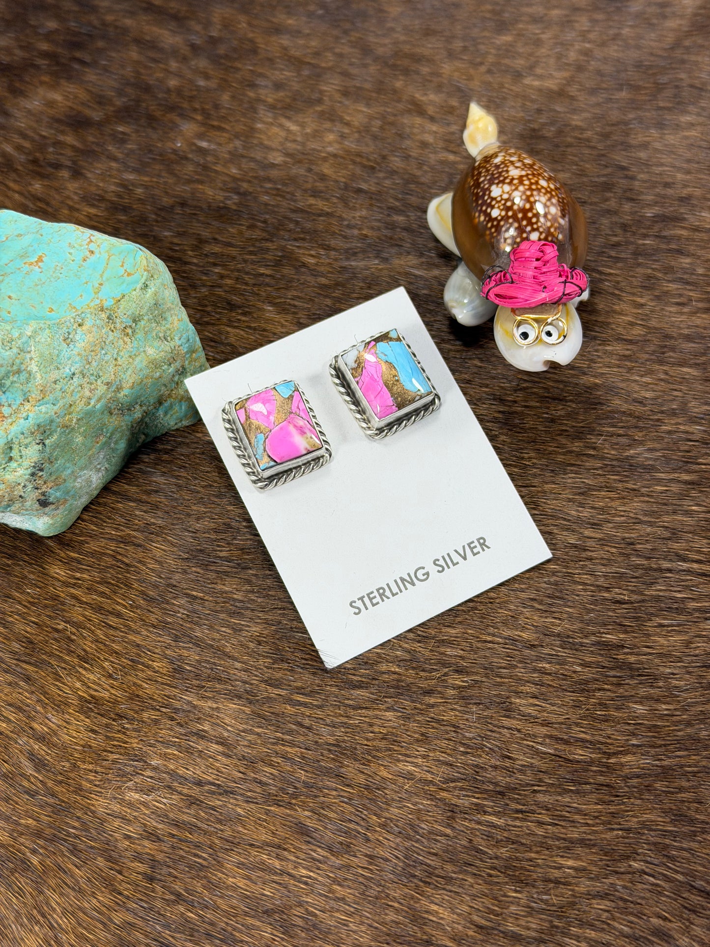 Cotton Candy Square Earring