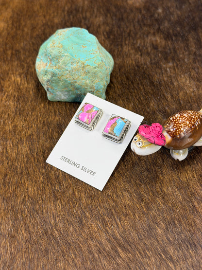 Cotton Candy Square Earring