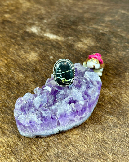 Blackjack Turquoise Sterling Silver Oval Ring