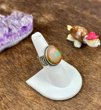 Royston Ribbon Sterling Silver Single Stone Oval Ring