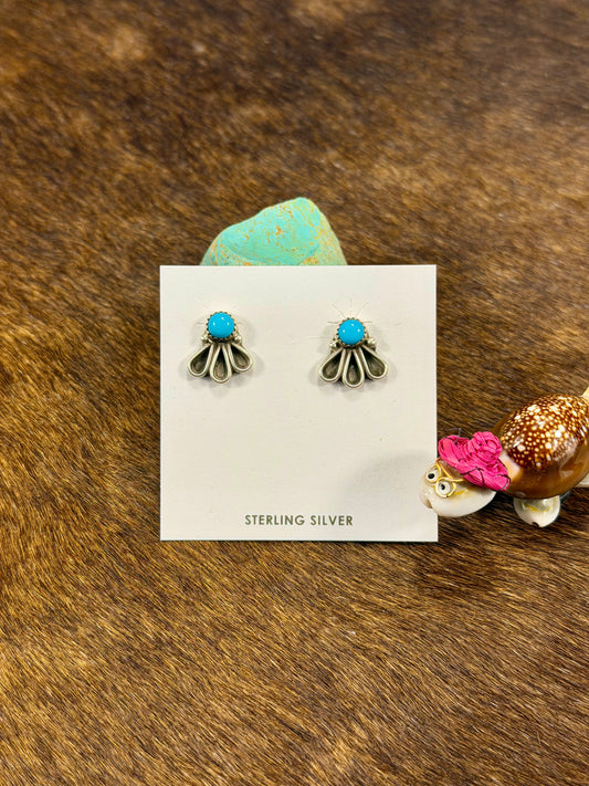 Kingman Turquoise Fan Earrings