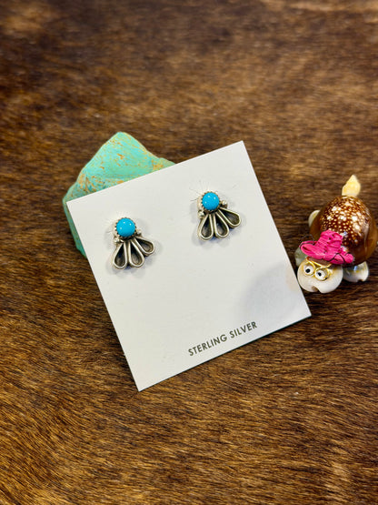 Kingman Turquoise Fan Earrings