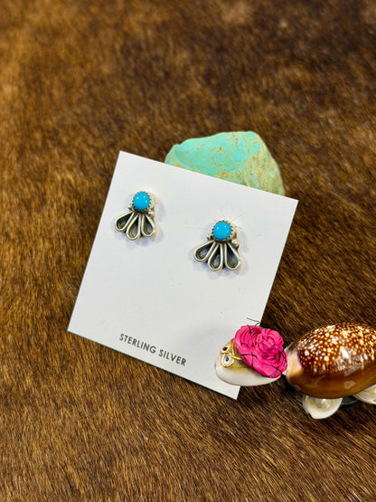 Kingman Turquoise Fan Earrings
