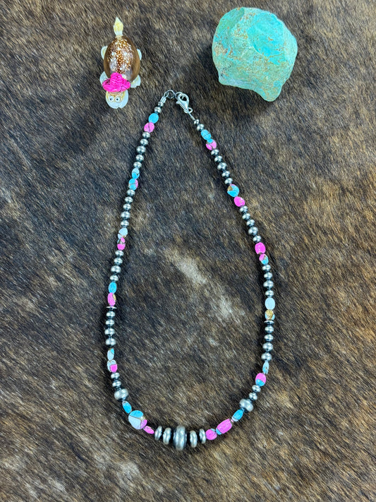 Cotton Candy Varied Rondelle Necklace