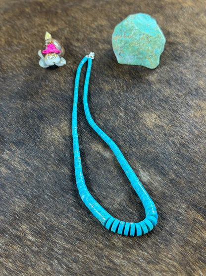 Blue Kingman Heishi Necklace