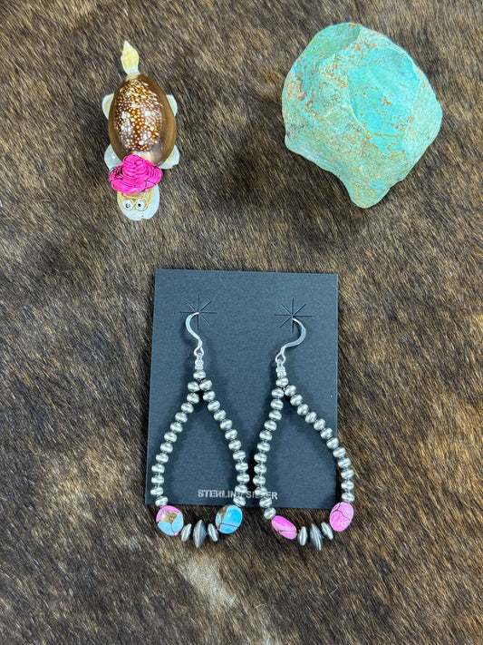 Cotton Candy and Sterling Silver Teardrop