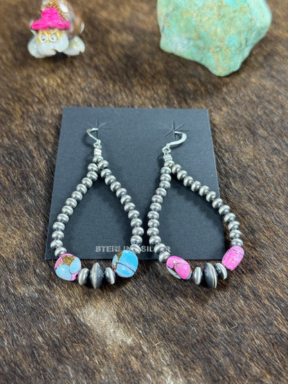 Cotton Candy and Sterling Silver Teardrop