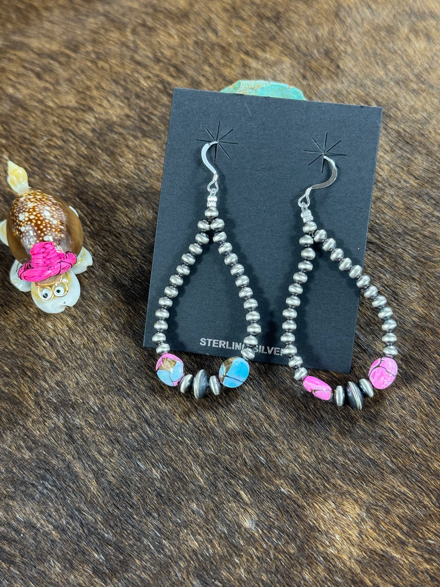 Cotton Candy and Sterling Silver Teardrop