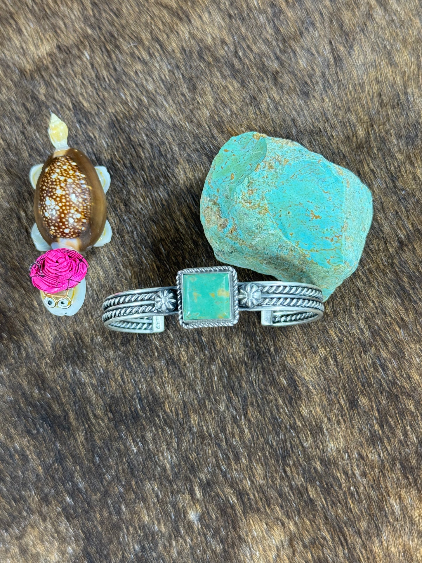 Kingman Turquoise Square Bracelet
