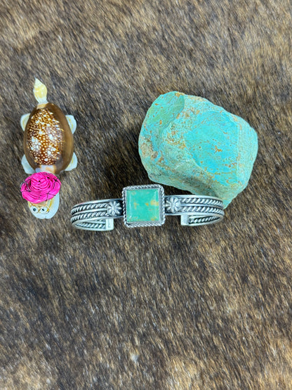 Kingman Turquoise Square Bracelet