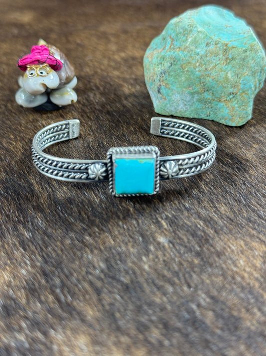 Kingman Turquoise Square Bracelet