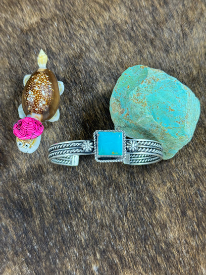 Kingman Turquoise Square Bracelet