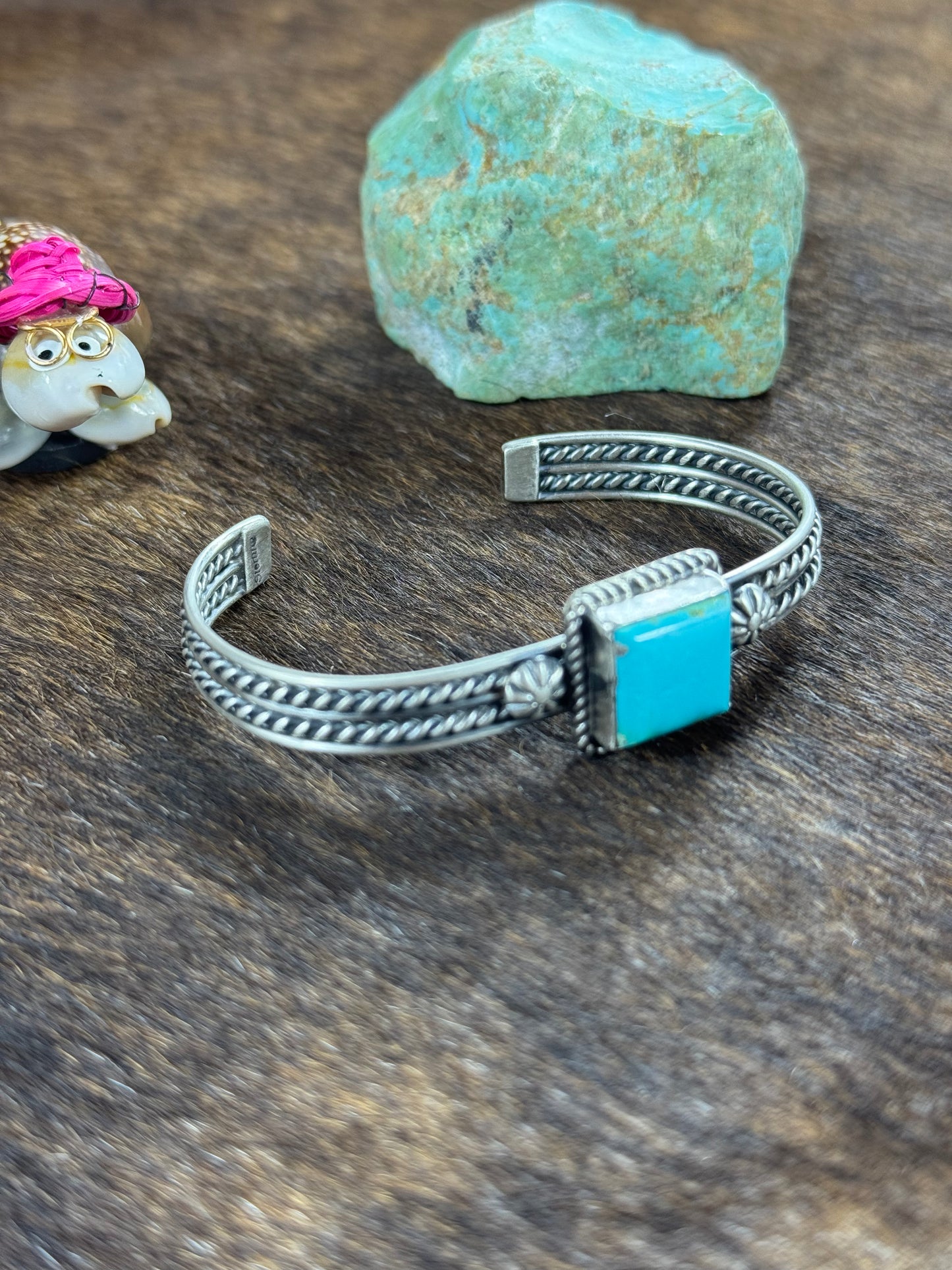 Kingman Turquoise Square Bracelet