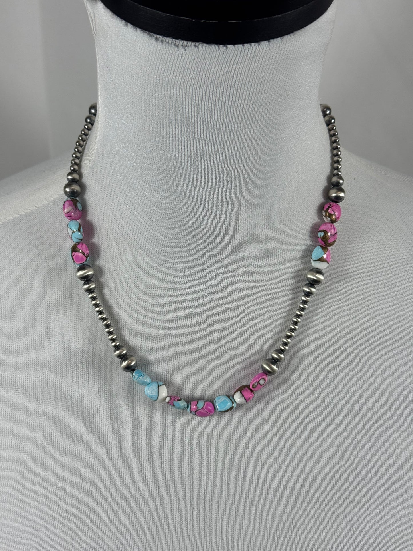 Cotton Candy and Sterling Silver Neckalce