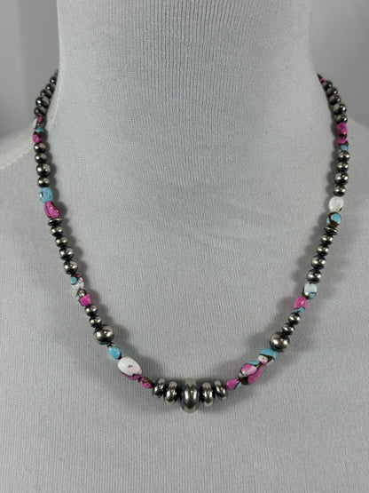 Cotton Candy Varied Rondelle Necklace