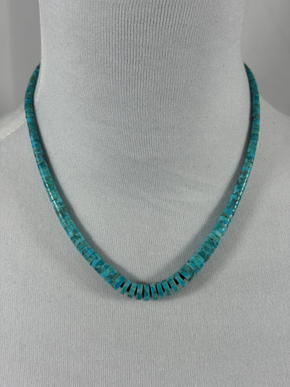 Blue Kingman Heishi Necklace