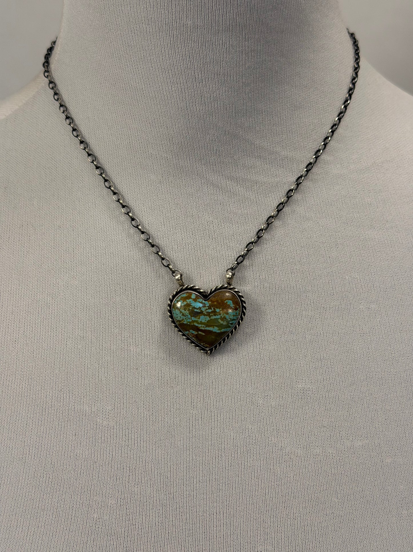 Kingman Turquoise Heart Necklace