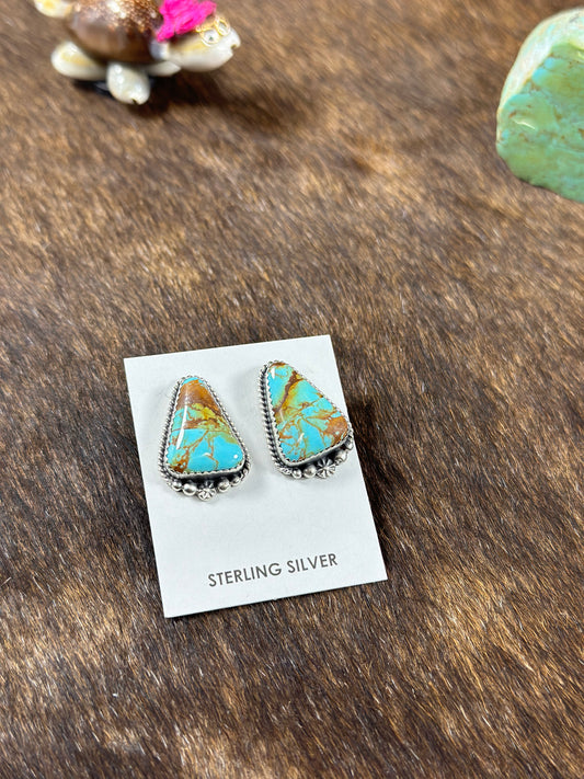Kingman Turquoise Triangle Earring