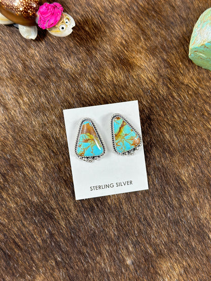 Kingman Turquoise Triangle Earring