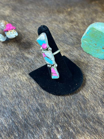 Cotton Candy 3 Stone Ring