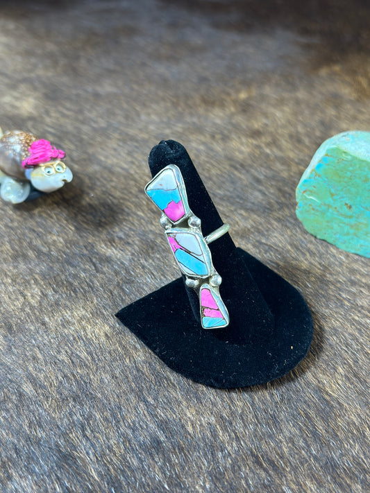 Cotton Candy 3 Stone Ring