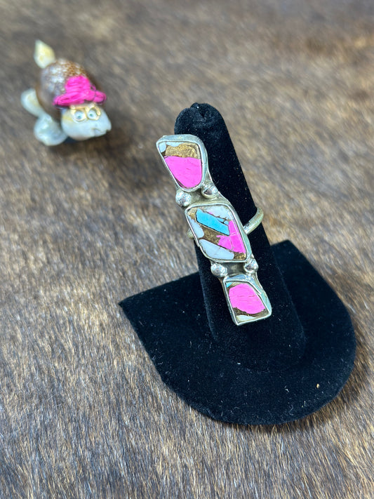 Cotton Candy 3 Stone Ring